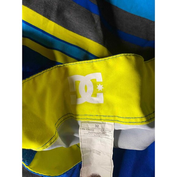 DC Shoes Board Shorts Mens 32 11" Striped Colorblock Beach Swim Trunks - Picture 3 of 6